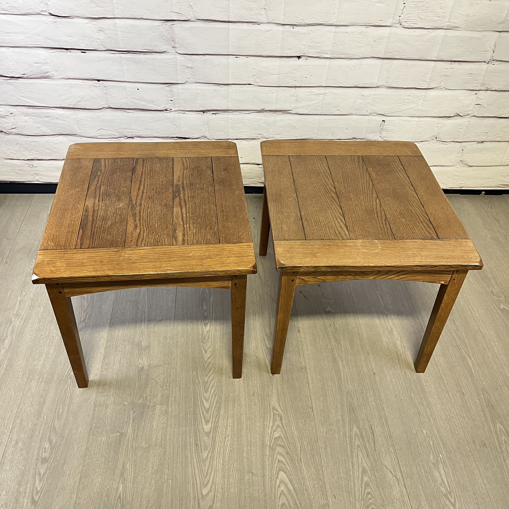 Mission Style End Tables 2pc Pair