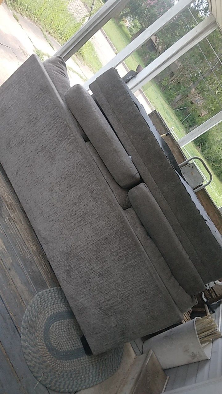 Gray Love Seat & Standard 3 Seat Sofa 