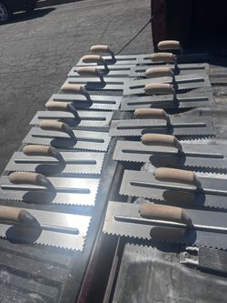 1/8 in. x 1/8 in. x 1/8 in. Square Notch Pro Wood Flooring Trowel with Wood Handle