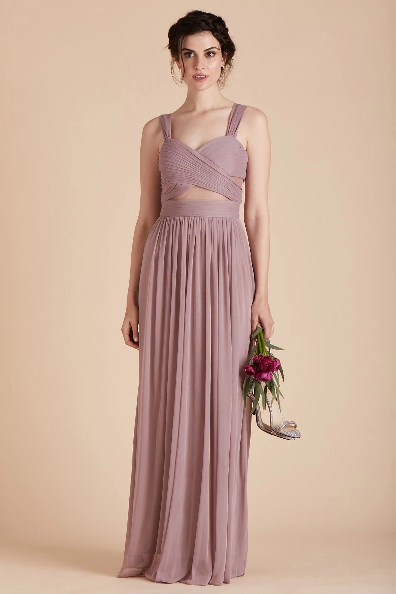 Vintage Mauve Bridesmaid Dresses - Free Custom Sizing – BABARONI Mauve Bridesmaids Dress Size Large