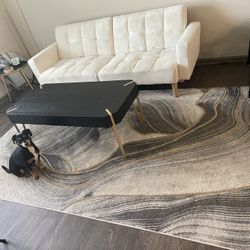 White Suede Futon Sofa