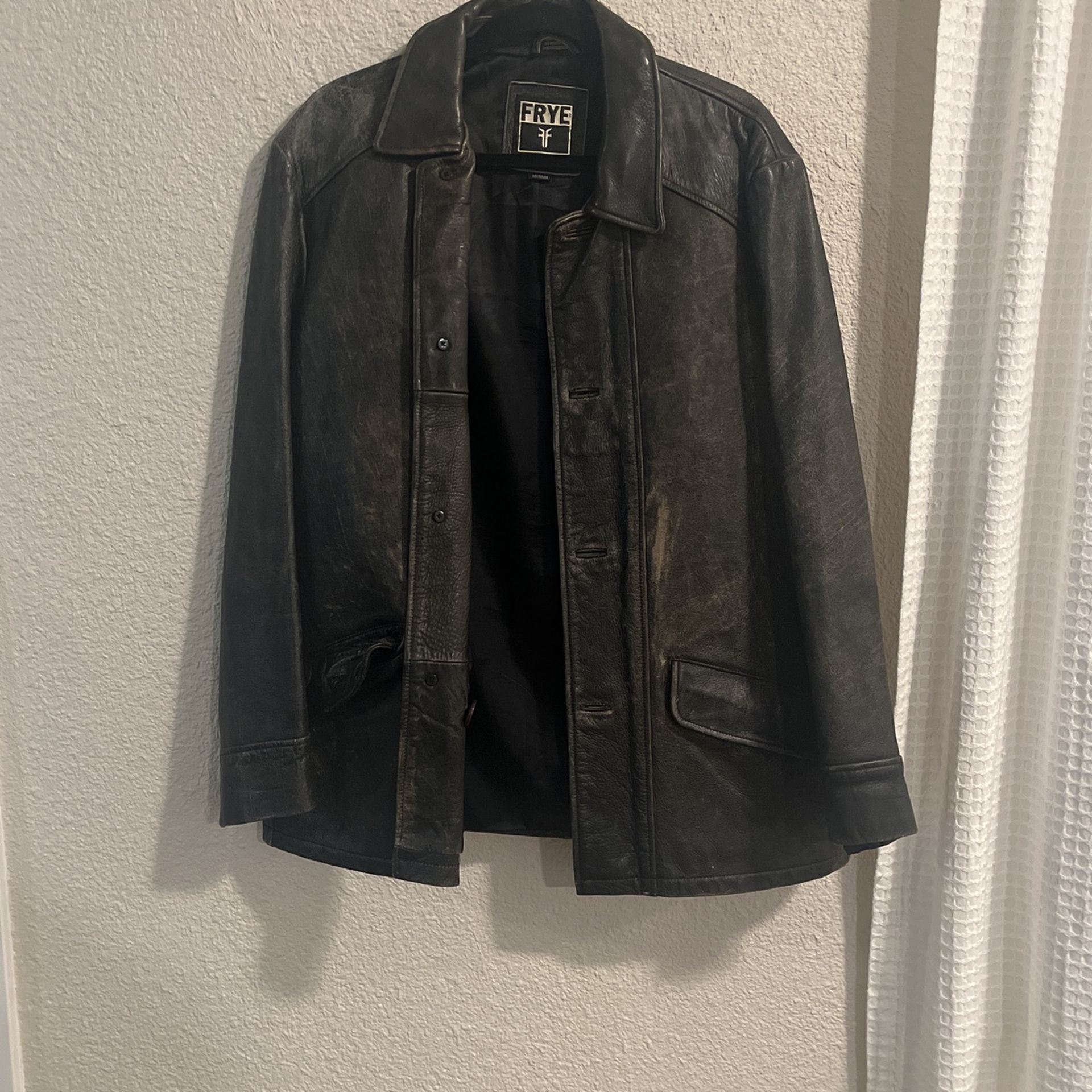 Vintage Frye Men's Leather Jacket (medium)