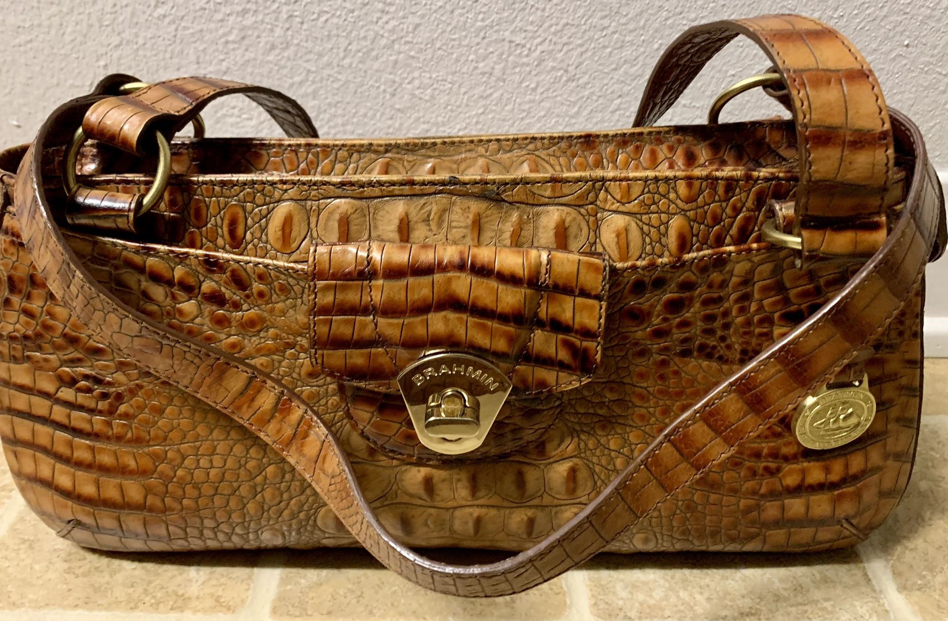 Brahmin Toasted Almond Pulse Bag - New
