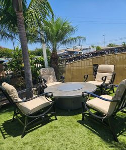 Patio set with table fire pit/outdoor Furniture/conversation Set/Cash Only