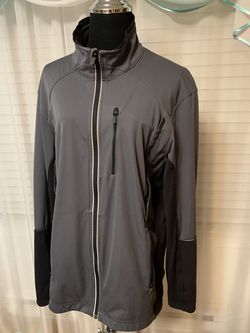 Lululemon Jacket Mens sz M l Chillstop 360 Gray Black Full Zip Mesh Tech Fleece