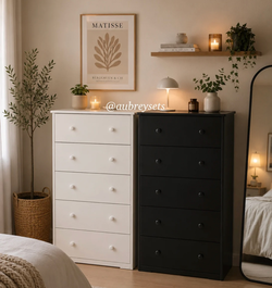 5 Drawer Jumbo Chest – White, Black, or Gray