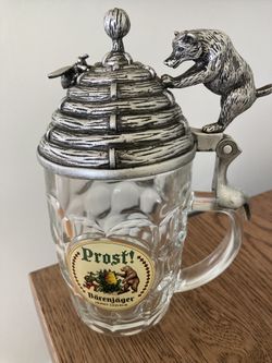 Prost! Barenjager Honey Liqueur Glass Stein Set