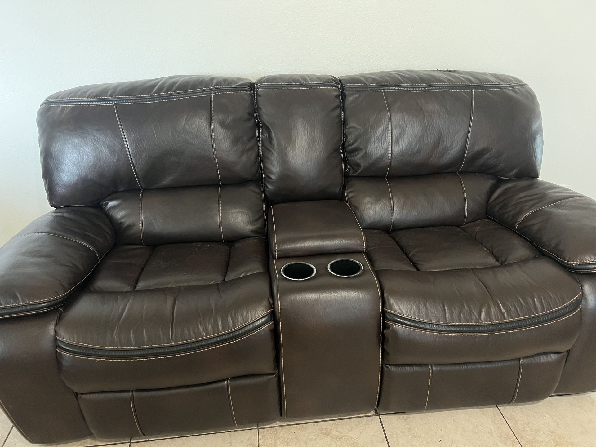 Brown Leather Sofa