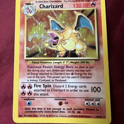 MP/HP Base Set Charizard Unlimited Pokémon 