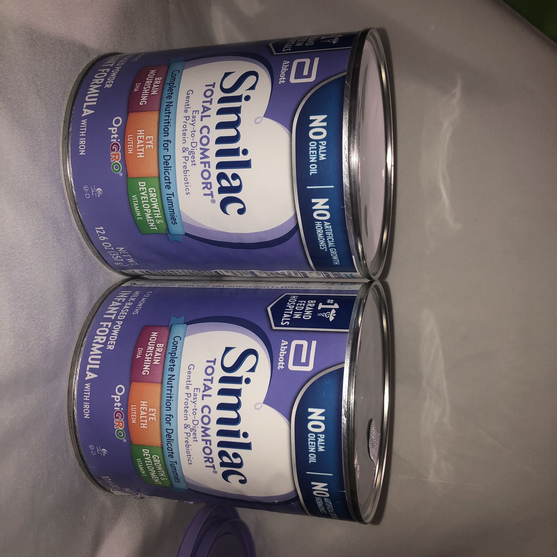 2 cans of 12.6oz similac total comfort
