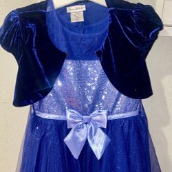 Girls Sparkly Blue Dress