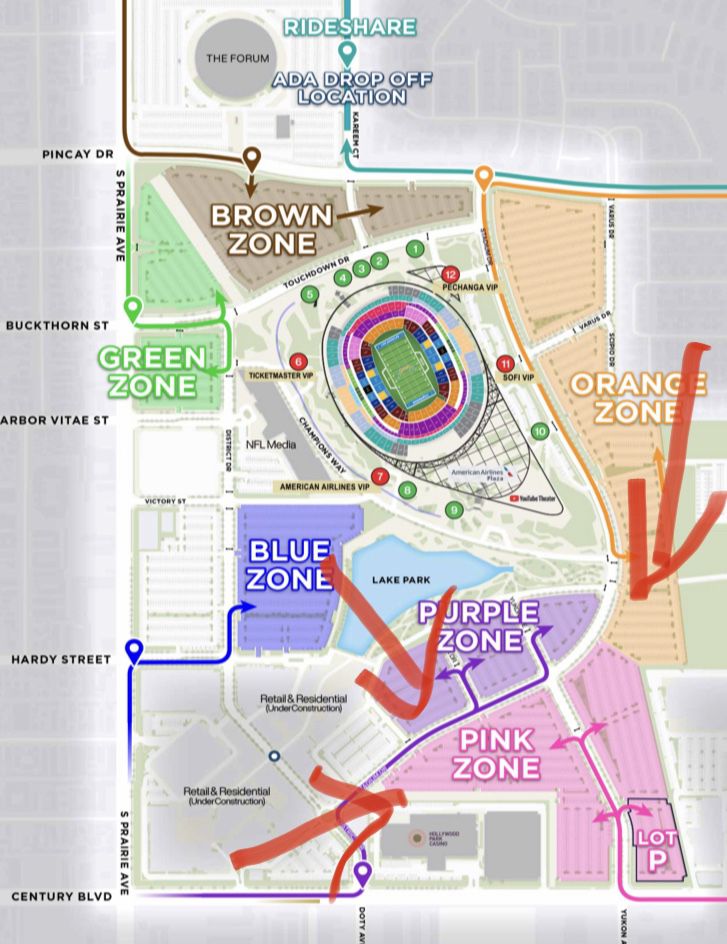 Chargers-Patriots Pink Tailgating Parking Pass 
