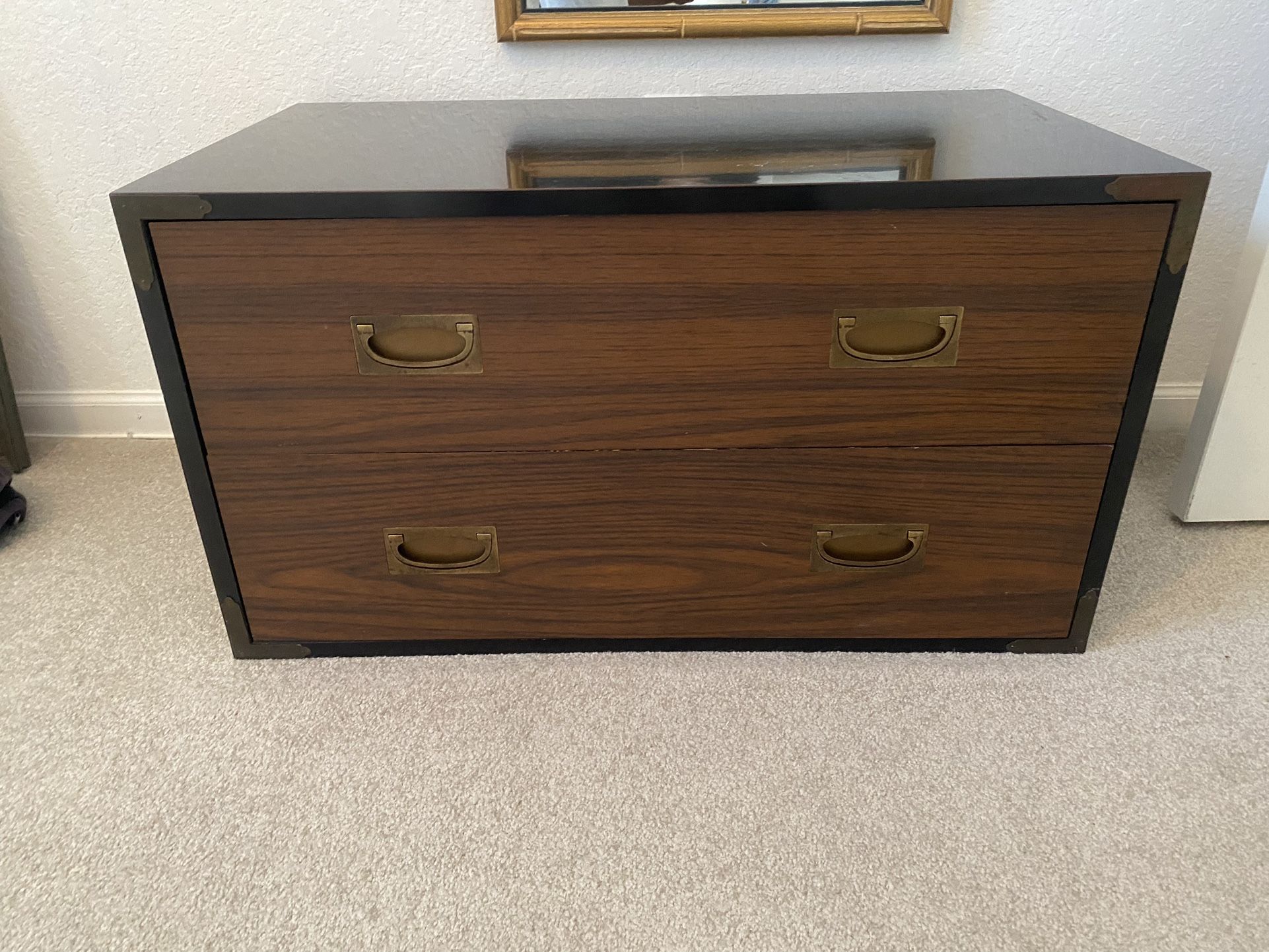 Vintage Mid Century Campaign Style Drawer