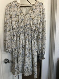 Max Studio White and Blue Floral Dress