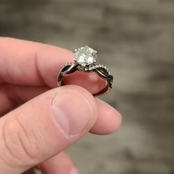 Engagement Ring - 14k Black Gold, 1.51ct Diamond, Size 7
