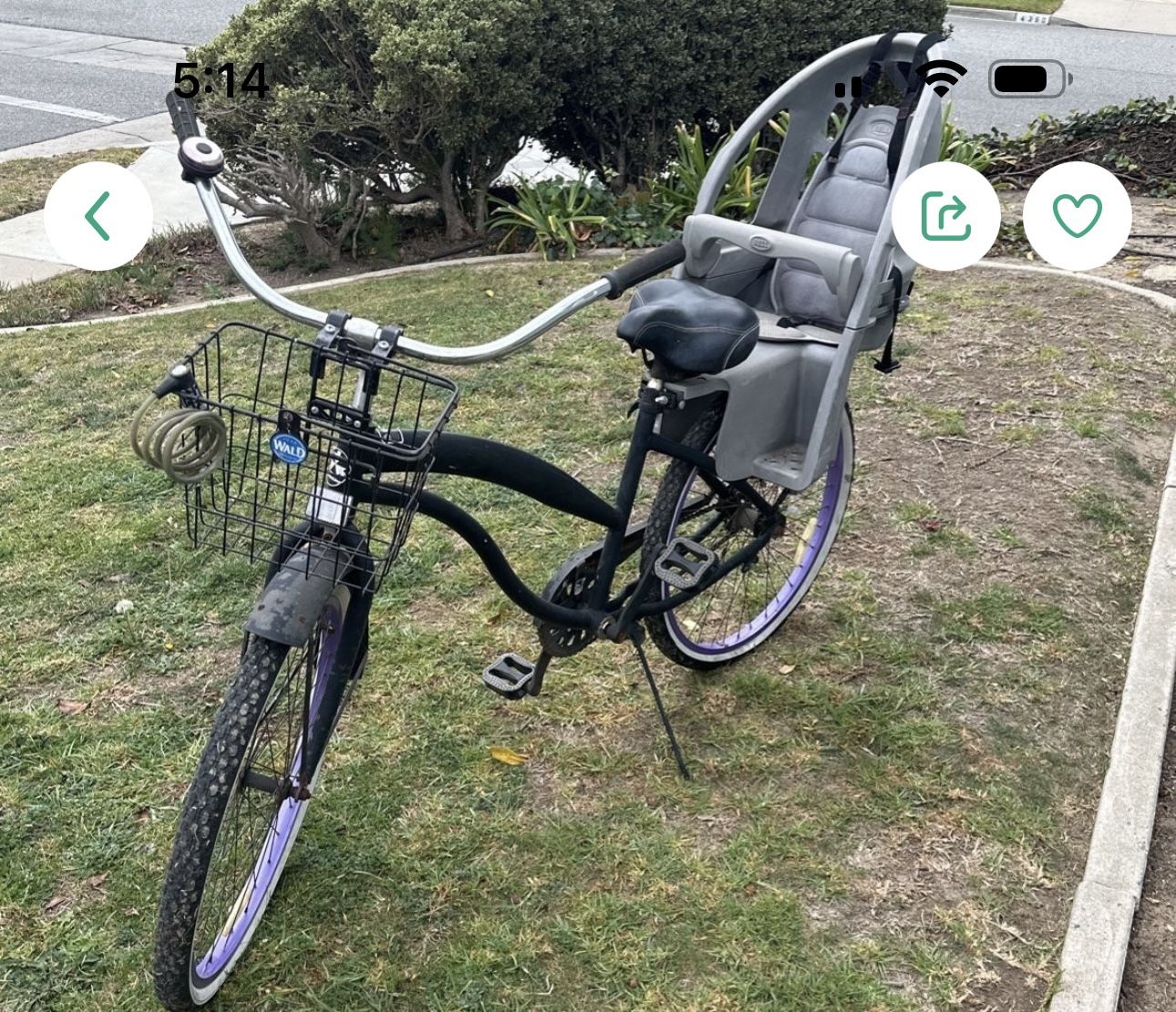 Beach Cruiser With Baby Seat