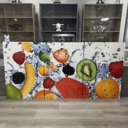 Cuadro de frutas cortado en 3 piezas 96” x 48” pulgadas