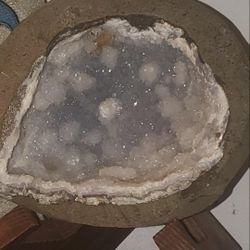 5 1/4" Natural druzy botryoidal geode