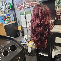 Long Synthetic Burgundy Wig Only For 99,99$