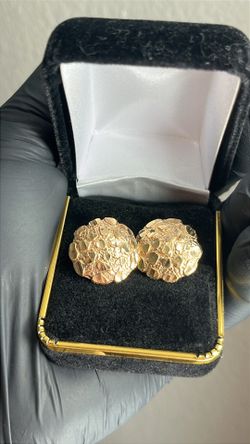 Gold nugget earrings