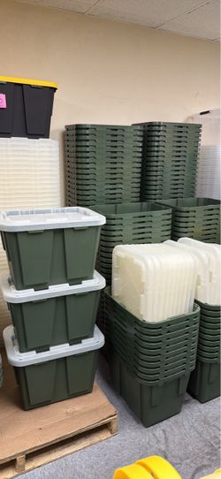 12 GALLON HEAVY DUTY STORAGE BIN W/ LID – BLACK/YELLOW – $ 6 EACH