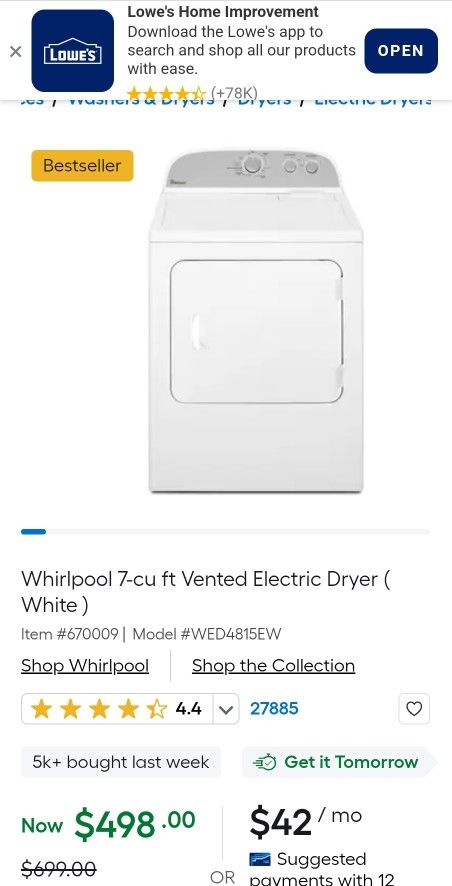 Whirlpool Dryer