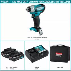 Makita WT02R1 12V Max CXT Li‑Ion Cordless 3/8" Sq. Dr Impact Wrench Kit (2.0Ah)