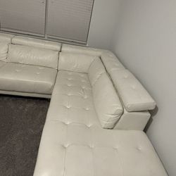 2 Pc Creme Sectional Sofa