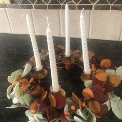 Beautiful 4 Brass Candle Table Wreath- 14”