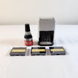 NEW OFFISTAMP STAMPER W/ INK REFILL & STAMP PAD REPLACEMENTS