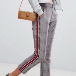 Hollister Women’s M High Rise Plaid Prince Of Wales Pants Sophisticated 