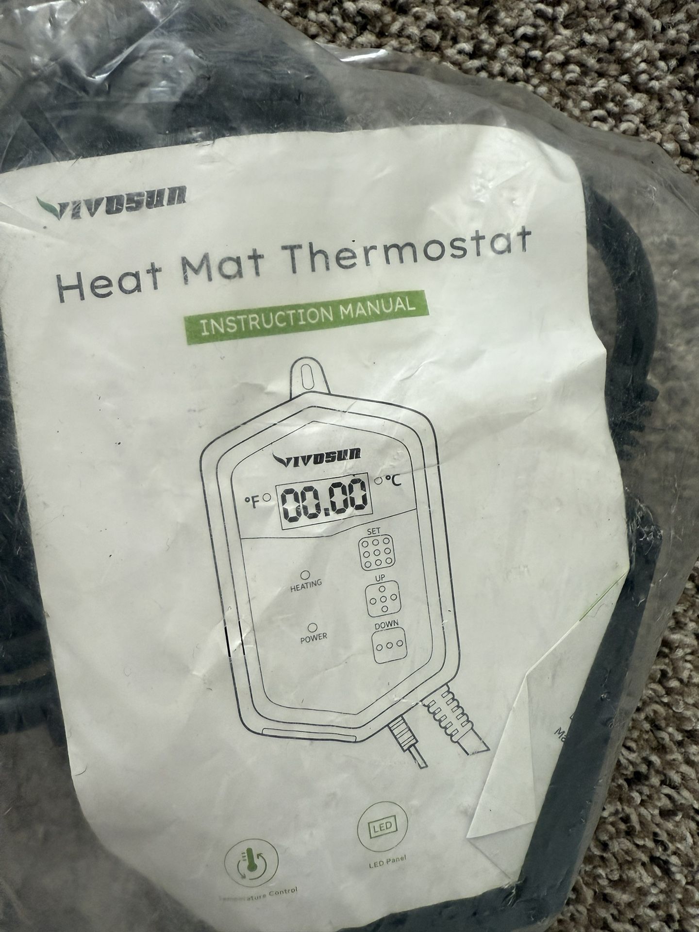 VIVOSUN Digital Heat Mat Thermostat Controller, 40–108 ºF 1000W for Reptiles, Seedlings, Germination, Incubation and Fermentation