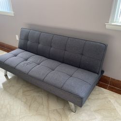 Grey Futon With Armrest