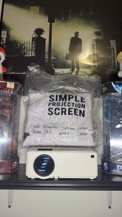 TMY Mini Projector with Bluetooth V08 with 100 inch white backdrop