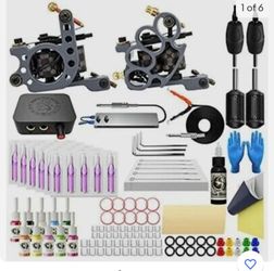 Brand New Nevervused Complete tattoo gun with power supply needles and ink