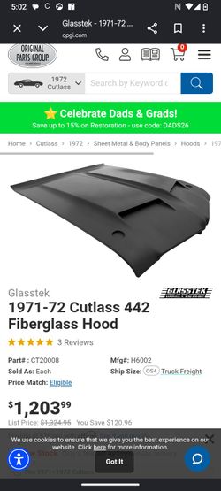 1972 442 hood & bumpers