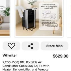 Whynter Portable Air Conditioner Cools 500sq ft With Dehumidifi,Heater And Remote3