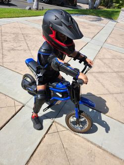 ELEMARA Eletric Dirt Bike, RAZOR Helmet, and STARKNIGHT Protector Suit