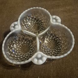 Antique Sentence Three Part Candy Dish/ Trinket