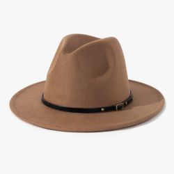 NWOT Women Belt Buckle Fedora Hat 