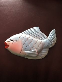 Miller Studio vintage chalkware fish plaque