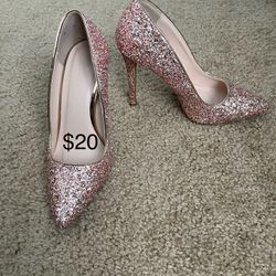Pink Glitter Heels size 7