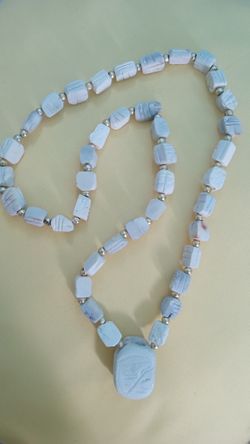 Boho Chunky White Stone Necklace 