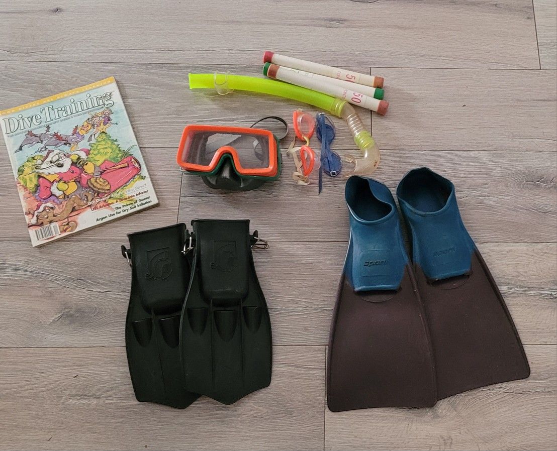 Fins, Goggles, Weights
