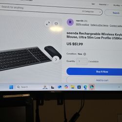 Seenda Wireless Keyboard Ultra Low Profile Gray & Black Bluetooth And USB Connectivity Rechargeable Ultra Thin # 339