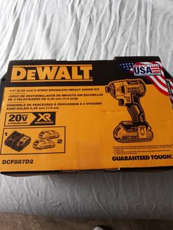 Brand new Dewalt 3 speed 20 volt XR brushless impact driver kit
