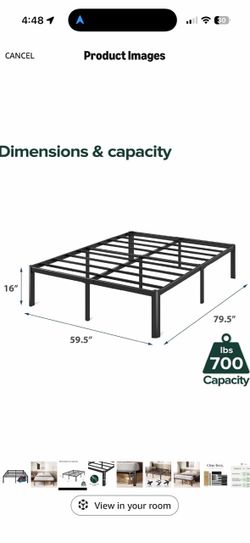 Zinus queen bedframe - NEW