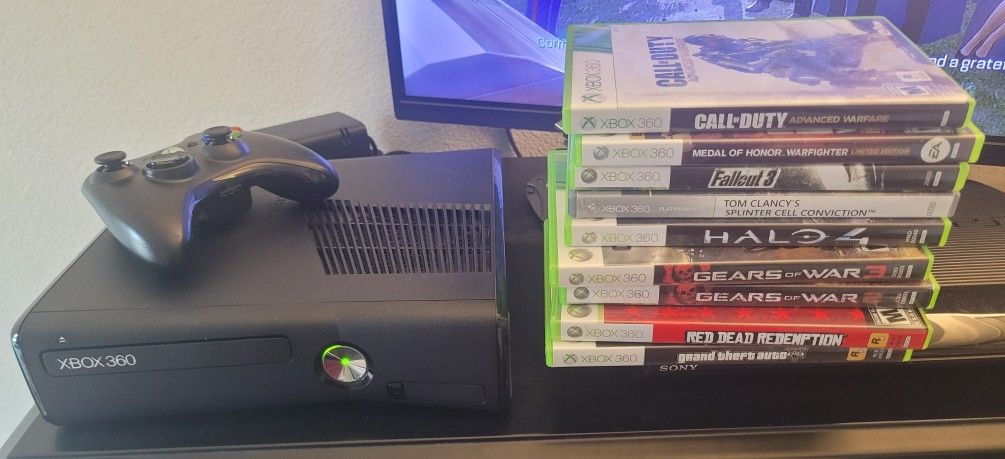 120gb Xbox 360 Slim And Games