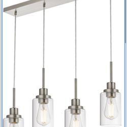 Modern Kitchen Island Pendant Light – 4 Lights, Brushed Nickel ✨