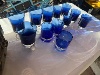 Blue glass cups